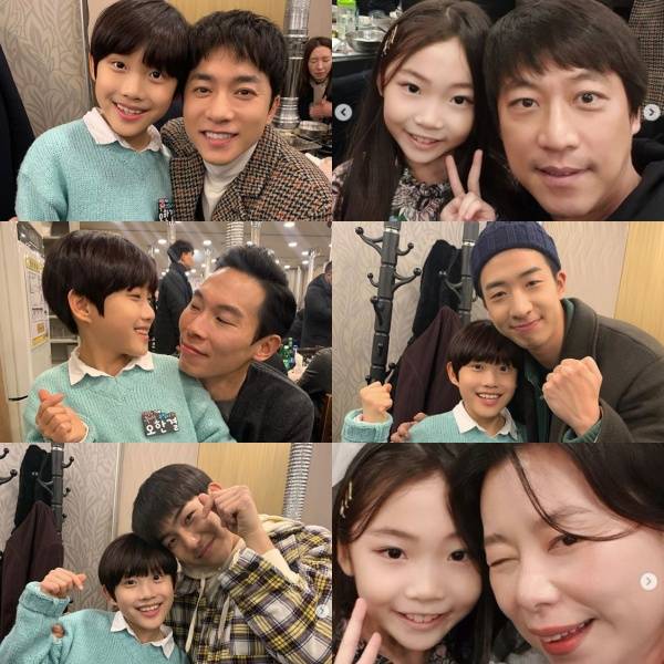 [사진=오한결, 김태연 SNS] '사랑의 불시착'에 출연한 아역배우 오한결, 김태연이 김영민, 오만석, 양경원, 유수빈, 탕준상, 장혜진 등 출연 배우들과 함께 한 사진들을 공개했다.