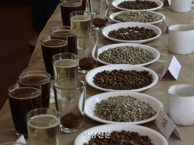 커핑은 스페셜티커피협회(SCA) 평가 기준으로 진행한다. 100점 만점에 80점 이상을 획득한 고품질 커피를 ‘스페셜티 커피’라 부른다.
