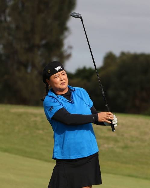 2020년 LPGA 투어 ISPS 한다 빅오픈에 출전한 크리스티나 김이 대회 전 프로암에서 경기하는 모습이다. 사진제공=Golf Australia