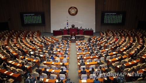 국회 본회의 개의 (서울=연합뉴스) 김인철 기자 = 6일 오후 국회 본회의장에서 본회의가 열리고 있다. 2020.3.6 yatoya@yna.co.kr