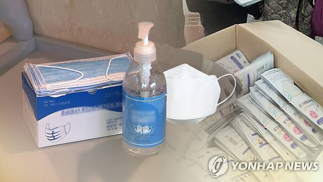 코로나19 예방 마스크 손소독제 (CG) [연합뉴스TV 제공]