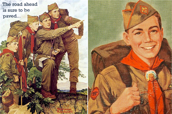 보이 스카웃 포스터. 모두 개리슨 캡을 쓰고 있다. /출처= ⓒreedsms.com/boy-scouts