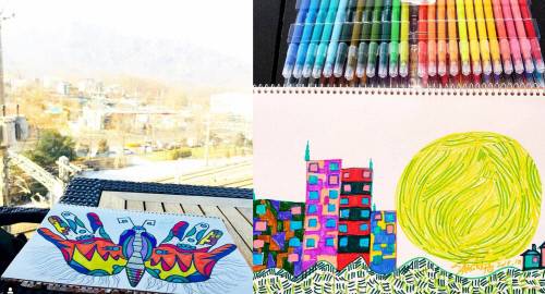 배우 문지윤이 18일 급성패혈증으로 사망한 사실이 알려진 가운데, 생전 그가 그린 다양한 그림들이 눈길을 끈다. 출처|문지윤SNS