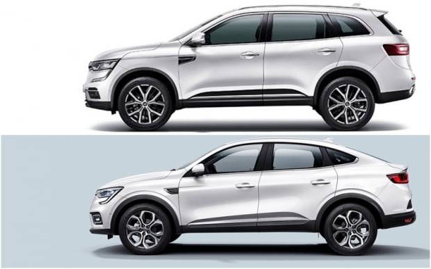 르노삼성 중형 SUV QM6와 소형 SUV XM3 측면 모습. 사진=르노삼성