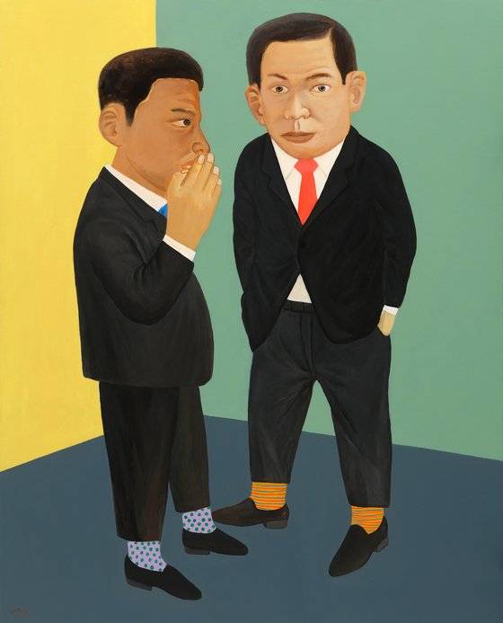 최석운, '두 남자', (162.2x130cm, Acrylic on canvas, 2018-29).[사진 갤러리나우]