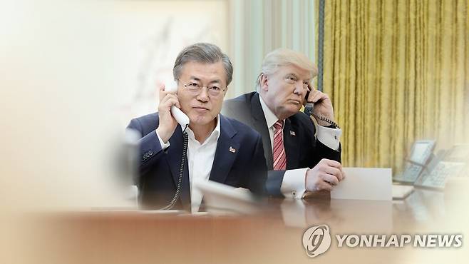 한미 정상 통화 (CG) [연합뉴스TV 제공]