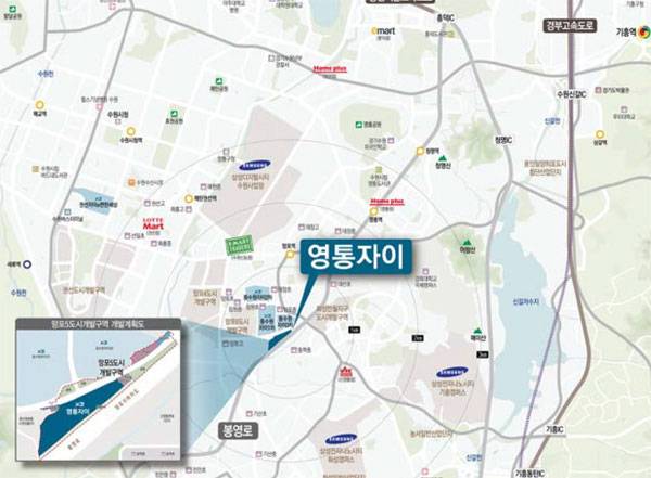 영통 자이 지역도.