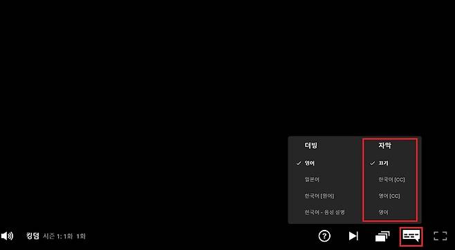 넷플릭스 자막 설정