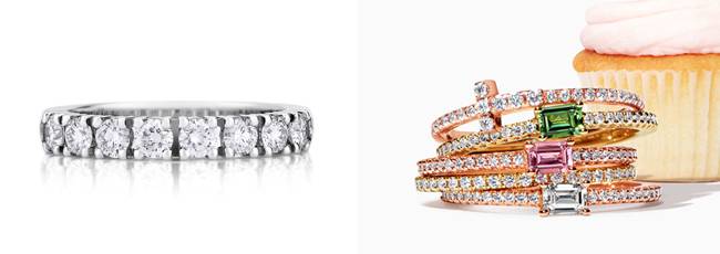 이터니티 링(왼쪽). 셀러브레이션 링. [드비어스 홈페이지, 티파니 홈페이지]