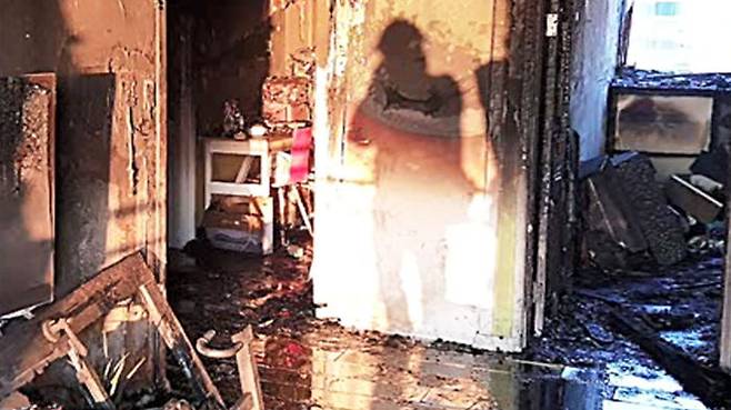 울산 아파트 화재 현장