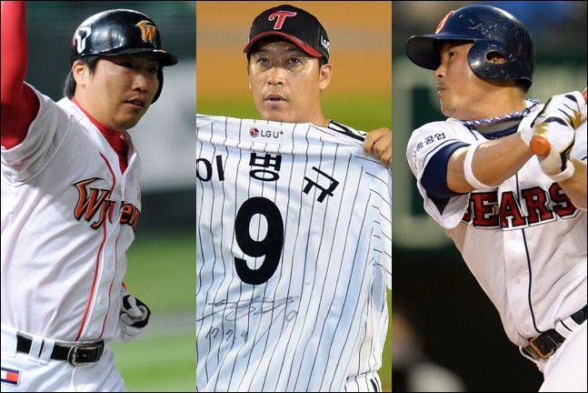 90년대 야수 계약금 최고액을 매년 경신했던 박재홍(왼쪽부터)-이병규-김동주. ⓒ 뉴시스