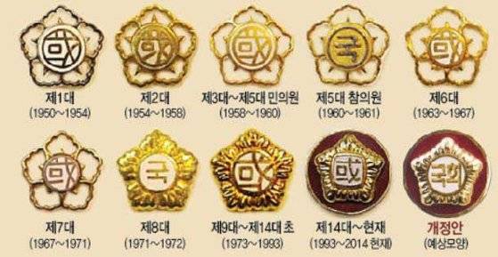 1대~19대 국회의원 배지. [연합뉴스]