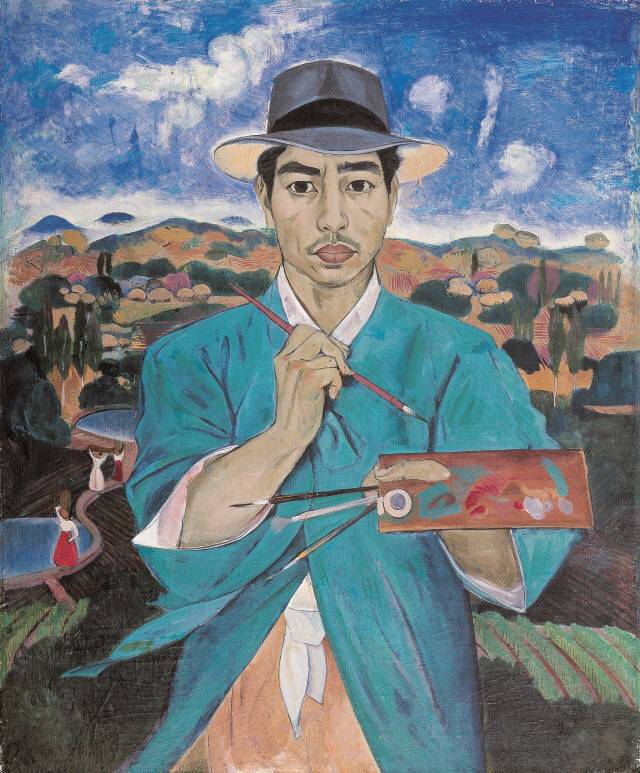 이쾌대가 1945년 무렵 그린 것으로 추정되는 ‘두루마기 입은 자화상’. /서울경제DB