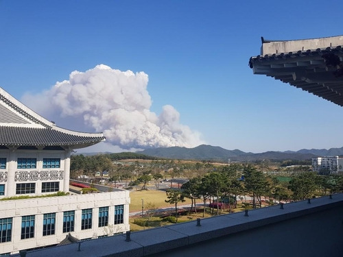 안동 풍천면에 산불 [독자 제공.재판매 및 DB 금지]