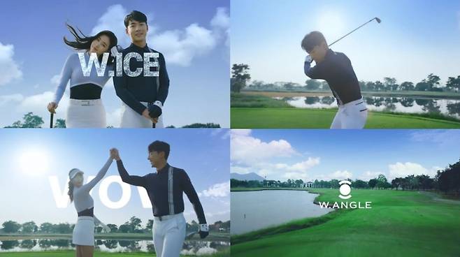 와이드앵글 여름 시즌 TV 광고 속 김사랑과 홍순상의 W.ICE 제품 착용 모습 /사진제공=와이드앵글