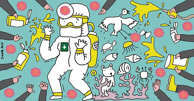 코로나 방역 관련 일러스트 / 김상민