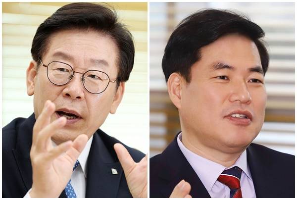 이재명 경기지사(왼쪽)과 유동규 경기관광공사 사장(오른쪽)