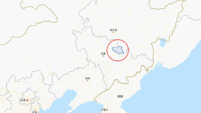 중국 지린성 수란 (사진=바이두 지도 캡처, 연합뉴스)