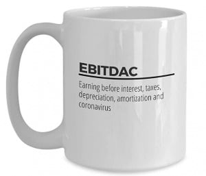 EBITDAC 이 새겨져 있는 컵 /아마존닷컴