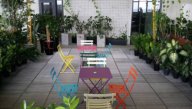 네이버 데이터센터 '각'의 실내정원은 지친 직원들의 달콤한 휴식처가 되었다.