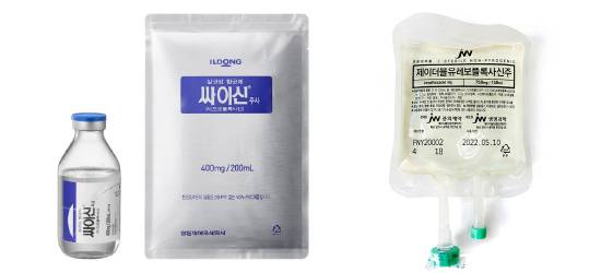 Ildong Pharmaceutical"s Cycin injection (ciprofloxacin) and JW Pharmaceutical"s Levofloxacin (levofloxacin). [Photo by each company]