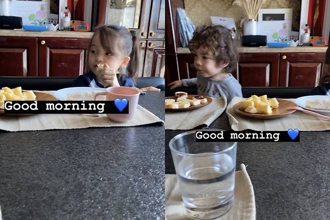 ▲ 나은 양과 건후 군(왼쪽부터). 출처ㅣ안나 SNS