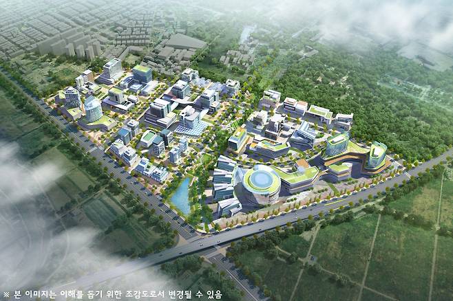 수원도시공사가 추진 중인 탑동지구 복합단지 조감도.