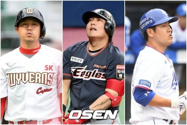[사진] 최정-김태균-강민호(왼쪽부터)