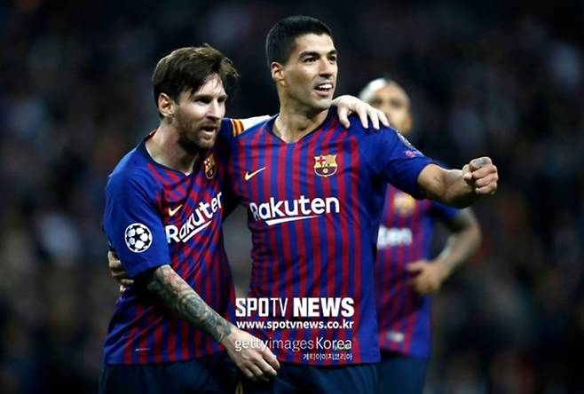 ▲ 리오넬 메시(왼쪽)와 루이스 수아레스