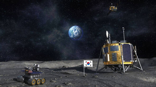 한국 달 탐사 착륙선과 로버 상상도 (사진=한국항공우주연구원 제공, 연합뉴스)