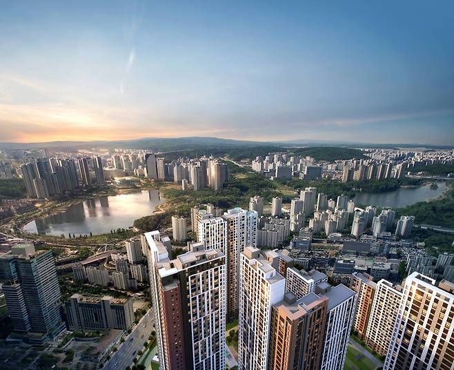 경기도 용인시 기흥구에 위치한 신광교 제일풍경채 조감도 [제일건설 제공]