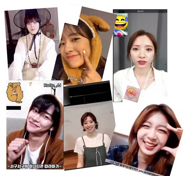 ‘코로나19’로 인해 비대면 영상 통화 팬사인회 ‘영통팬싸’가 팬들 사이에 호응을 얻어 새로운 아이돌 문화의 형태로 자리잡고 있다. 사진 SNS캡처