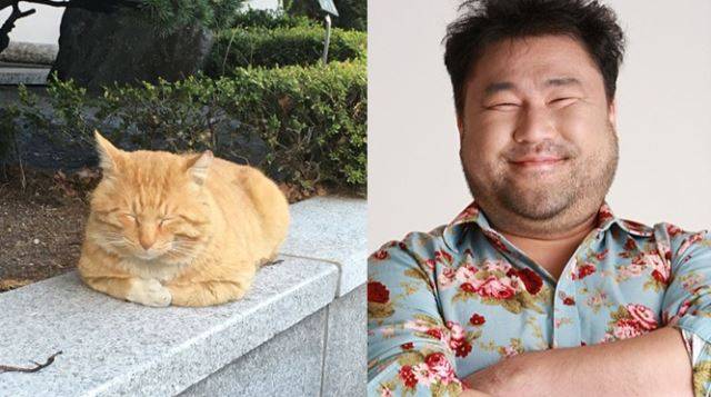 (좌)우치, (우)배우 고창석