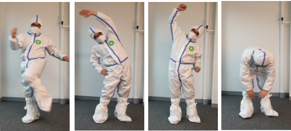 세탁후 재사용 가능한 활동성과 통기성이 뛰어난 (주)해리텍스타일의 K-방호복/사진제공=(주)해리텍스타일