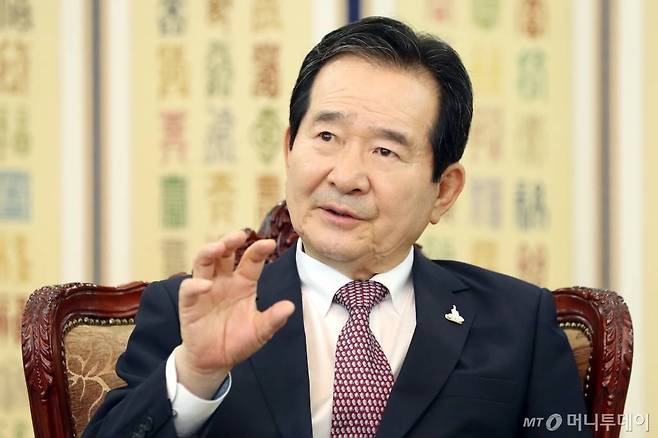 정세균 국무총리 인터뷰 / 사진=이기범 기자 leekb@