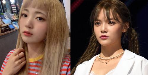 그룹 에이오에이 전 멤버 유경(왼쪽)과 괴롭힘 논란으로 최근 팀에서 탈퇴한 리더 지민. 출처|개인SNS·FNC엔터테인먼트