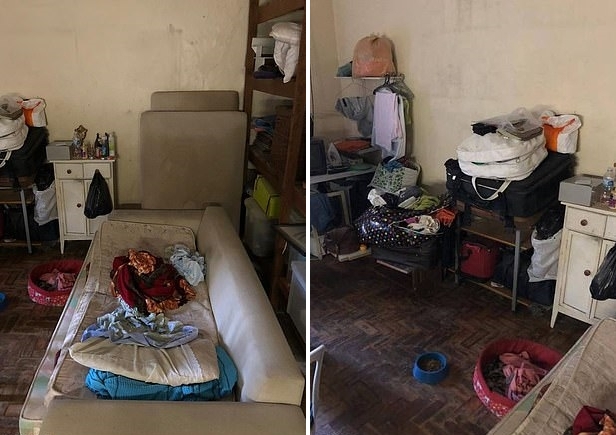 22년간 노예처럼 강제 노동에 시달린 브라질 61세 여성이 쓰던 창고와 침대 대용의 소파.