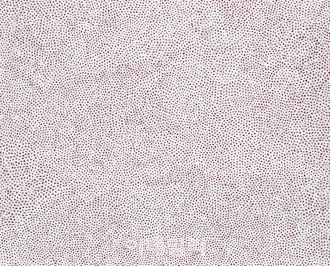 올해 상반기 국내 미술품 경매에서 낙찰가 1위를 꿰찬 쿠사마 야요이의 ‘인피니티 네트’(Infinity-Nets·OWTTY·2007). 지난 3월 서울옥션 ‘제155회 미술품 경매’에서 14억 5000만원에 낙찰됐다(사진=한국시가감정협회).