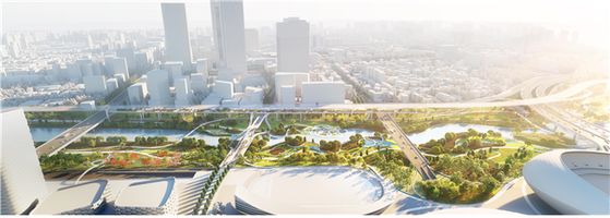A design of the new park in southern Seoul by Dutch and Korean architects, to be completed by 2024.[SEOUL METROPOLITAN GOVERNMENT]