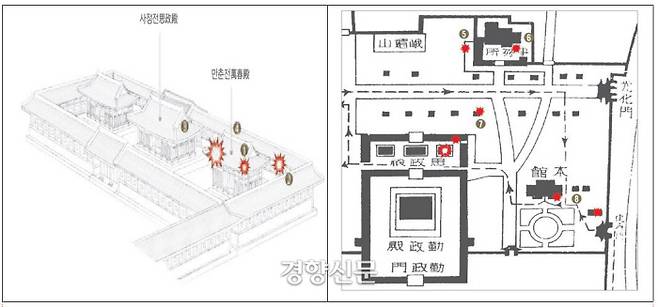 경복궁 경내는 1950년 한국전쟁 때 치열한 서울 수복 작전의 와중에서 최소한 6발의 포탄과 폭탄을 맞았다. |장상훈 국립중앙박물관 학예연구관의 ‘국립박물관 아카이브 기행-16’, <박물관 신문> 2019년 4월호에서