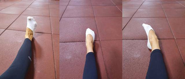 평발인 사람들은 발을 위로 꺾었다 앞으로 쭉 뻗고, 안쪽으로 꺾는 순서로 운동을 하면 되고, 요족이라면 역순으로 운동하면 된다. 피트니스위 광운대역점 제공