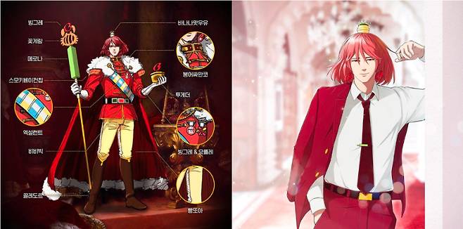 빙그레가 빙그레 공식 인스타그램을 통해 공개한 빙그레우스 관련 사진. 빙그레우스는 빙그레에서 나오는 다양한 상품들을 자신의 굿즈로 착용하고 있다. [빙그레 인스타그램 캡처]