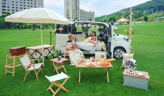 휘닉스 평창 포레스트 파크 내 국내 최초 경차 캠핑카 로디 체험존 [코리아센터 제공]
