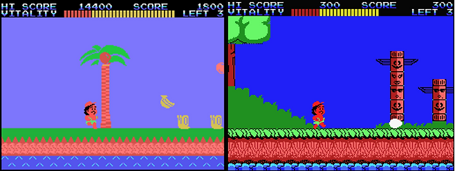 (MSX 버전. 다카하시 명인의 모험도라는 이름으로 발매됐다)