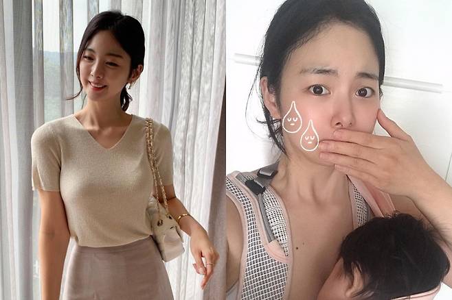 ▲ 한지우가 소개한 이상과 현실(왼쪽부터). 출처ㅣ한지우 SNS