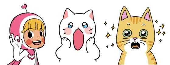 네이버웹툰 '유미의세포들', '냐한남자', '좀비딸'의 캐릭터 이모티콘 [카카오 이모티콘샵 캡처]