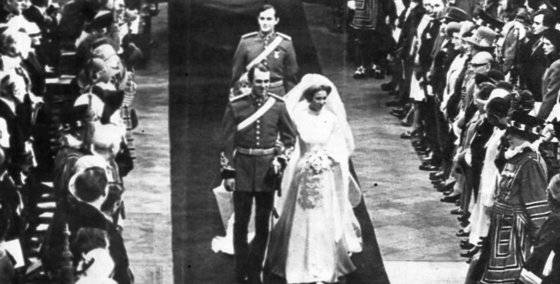 영국 앤 공주가 마크 필립스대위와 결혼식을 올리고 있다. 정희윤 기자