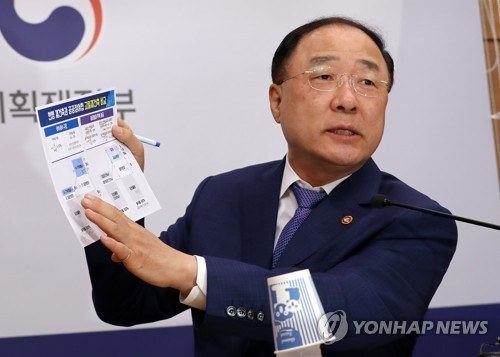 부동산 관련 현안 설명하는 홍남기[사진 연합뉴스]