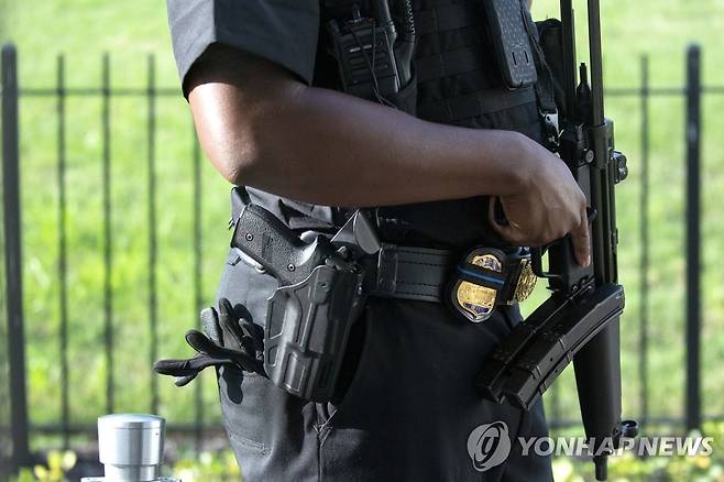 도널드 트럼프 미국 대통령을 경호하는 비밀경호국(SS) 요원[UPI=연합뉴스]
