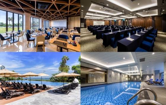 (왼쪽 위부터) 바솔트 레스토랑, 연회장, 그랜드 인피니티 풀, 실내 수영장 전경
